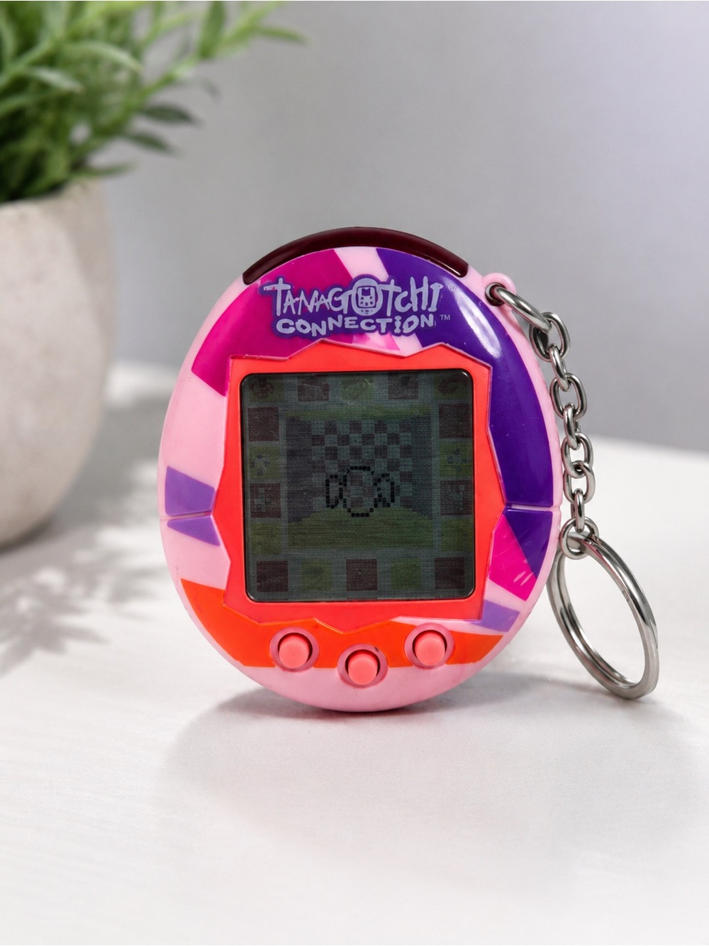 Vintage Tamagotchi Connection V3 Pink Purple Orange Camo Virtual Pet Tested